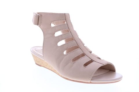 Clarks Abigail Sing 26143226 Womens Beige Nubuck Strap Slingback Sandals Shoes