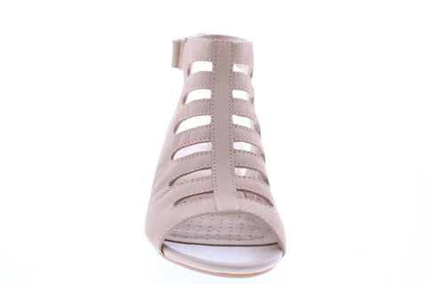 Clarks Abigail Sing 26143226 Womens Beige Nubuck Strap Slingback Sandals Shoes