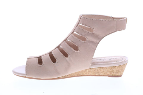 Clarks Abigail Sing 26143226 Womens Beige Nubuck Strap Slingback Sandals Shoes