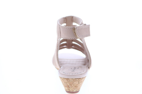 Clarks Abigail Sing 26143226 Womens Beige Nubuck Strap Slingback Sandals Shoes