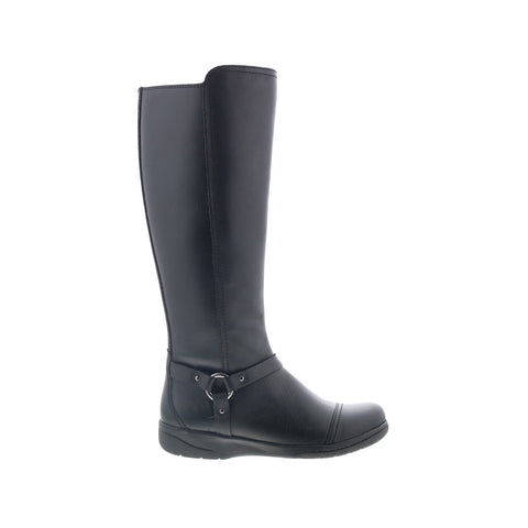 Clarks Cheyn Lindie 26144402 Womens Black Leather Zipper Knee High Boots