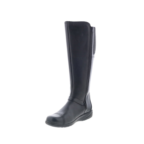 Clarks Cheyn Lindie 26144402 Womens Black Leather Zipper Knee High Boots