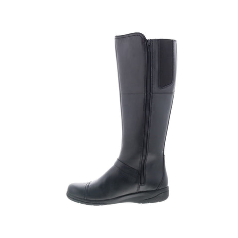 Clarks Cheyn Lindie 26144402 Womens Black Leather Zipper Knee High Boots