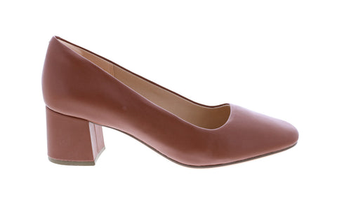 Clarks Sheer Rose 26144976 Womens Brown Leather Slip On Pumps Heels Shoes