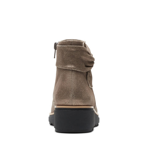 Clarks Sharon Salon 26147367 Womens Gray Leather Slip On Ankle & Booties Boots