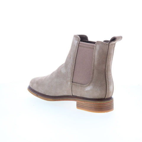 Clarks Clarkdale Arlo 26151331 Womens Gray Wide Suede Slip On Chelsea Boots
