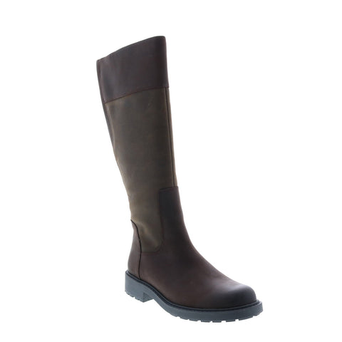 Clarks Orinoco2 Hi 26151685 Womens Brown Leather Slip On Knee High Boots