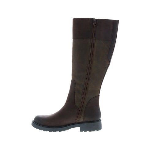 Clarks Orinoco2 Hi 26151685 Womens Brown Leather Slip On Knee High Boots