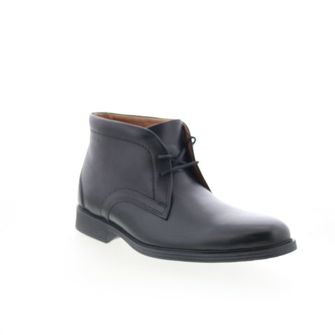 Clarks Whiddon Mid 26152914 Mens Black Wide Leather Lace Up Chukkas Boots