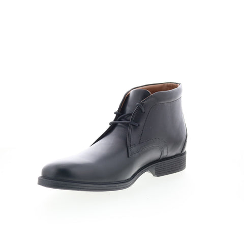 Clarks Whiddon Mid 26152914 Mens Black Wide Leather Lace Up Chukkas Boots