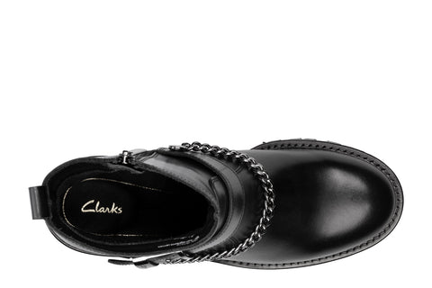 Clarks Roseleigh High 26155708 Womens Black Zipper Leather Casual Boots