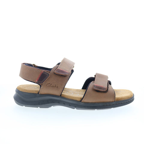 Clarks Hapsford Creek 26159470 Mens Brown Leather Strap Sport Sandals Shoes