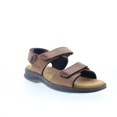 Clarks Hapsford Creek 26159470 Mens Brown Leather Strap Sport Sandals Shoes