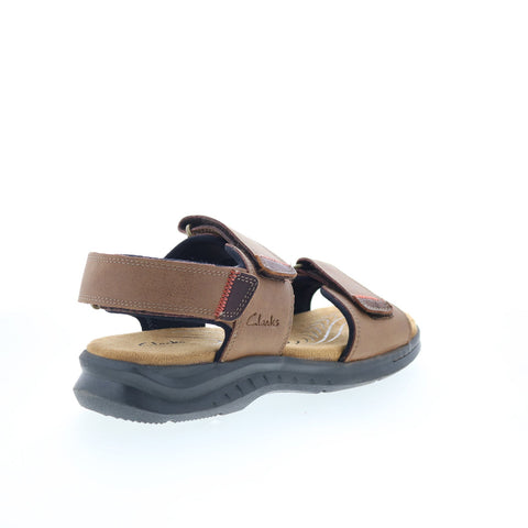 Clarks Hapsford Creek 26159470 Mens Brown Leather Strap Sport Sandals Shoes