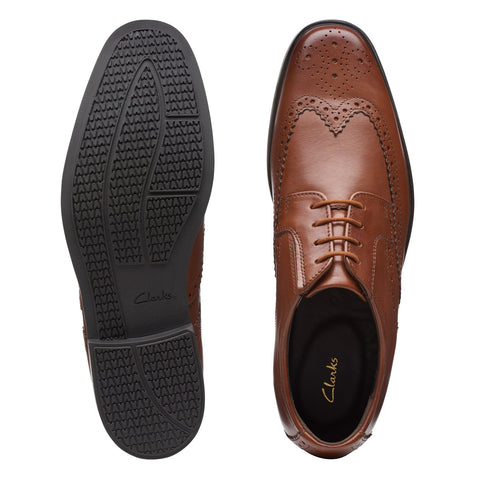 Clarks Howard Wing Mens Brown Oxfords & Lace Ups Wingtip & Brogue Shoes