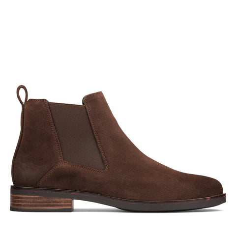 Clarks Memi Top 26161634 Womens Brown Suede Slip On Chelsea Boots
