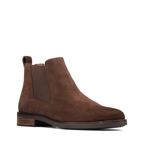 Clarks Memi Top 26161634 Womens Brown Suede Slip On Chelsea Boots
