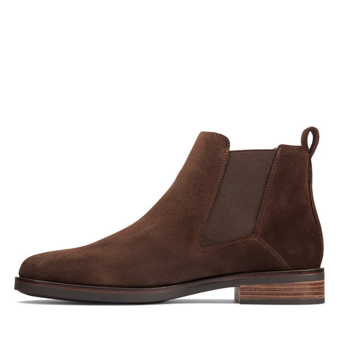 Clarks Memi Top 26161634 Womens Brown Suede Slip On Chelsea Boots