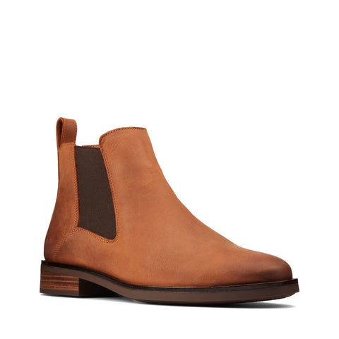 Clarks Memi Top 26161643 Womens Brown Leather Slip On Chelsea Boots