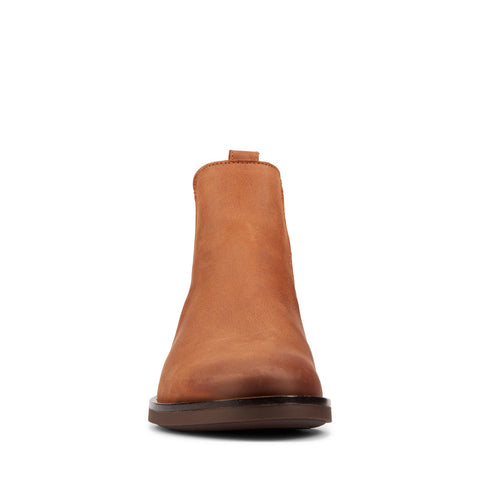 Clarks Memi Top 26161643 Womens Brown Leather Slip On Chelsea Boots