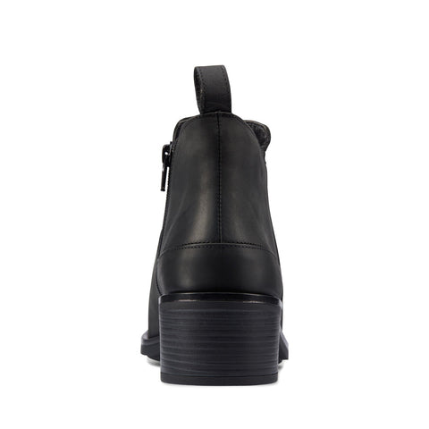 Clarks Memi Zip 26161654 Womens Black Leather Zipper Ankle & Booties Boots