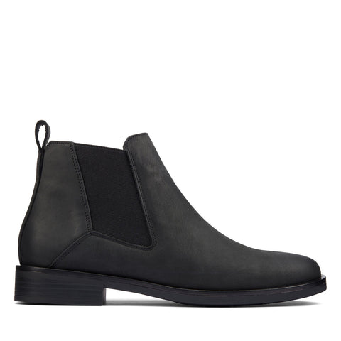Clarks Memi Top 26161662 Womens Black Leather Slip On Chelsea Boots