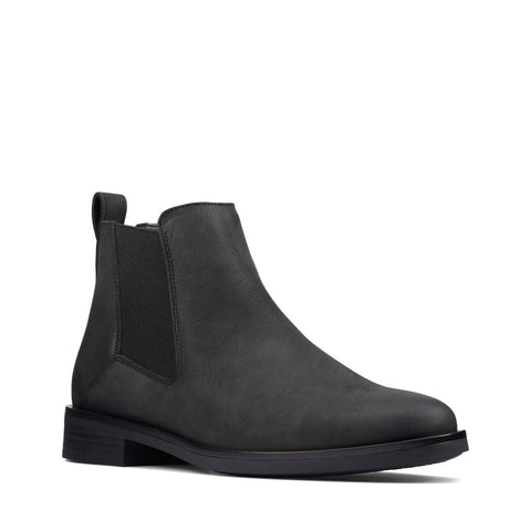 Clarks Memi Top 26161662 Womens Black Leather Slip On Chelsea Boots
