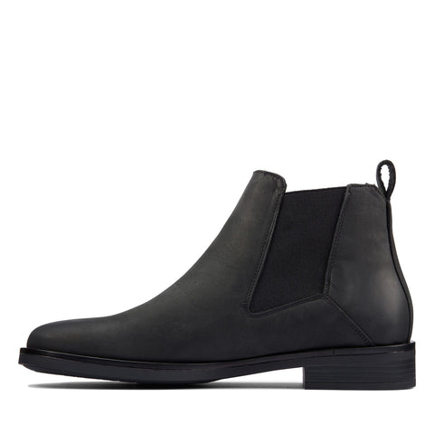 Clarks Memi Top 26161662 Womens Black Leather Slip On Chelsea Boots