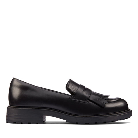 Clarks Orinoco 2 Loafer 26161665 Womens Black Leather Loafer Flats Shoes