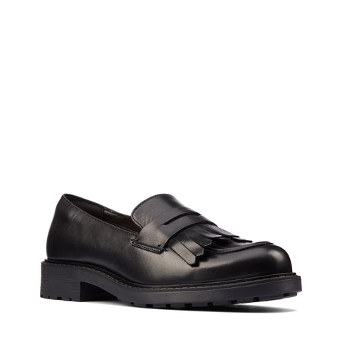 Clarks Orinoco 2 Loafer 26161665 Womens Black Leather Loafer Flats Shoes