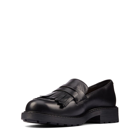Clarks Orinoco 2 Loafer 26161665 Womens Black Leather Loafer Flats Shoes