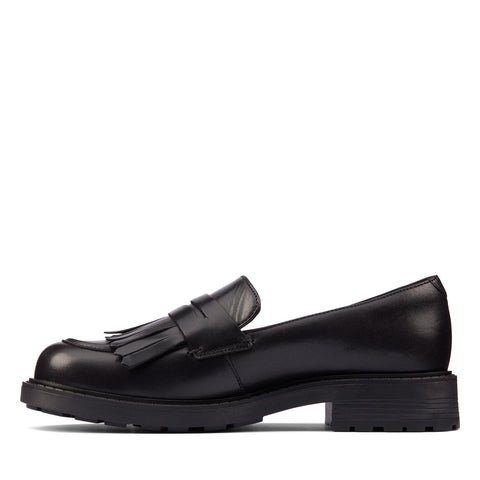 Clarks Orinoco 2 Loafer 26161665 Womens Black Leather Loafer Flats Shoes