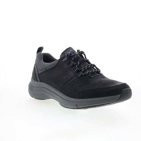 Clarks Wave 2.0 Tie 26161949 Mens Black Leather Lifestyle Sneakers Shoes