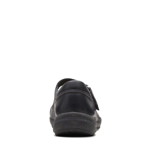 Clarks Roseville Jane 26161992 Womens Black Leather Mary Jane Flats Shoes