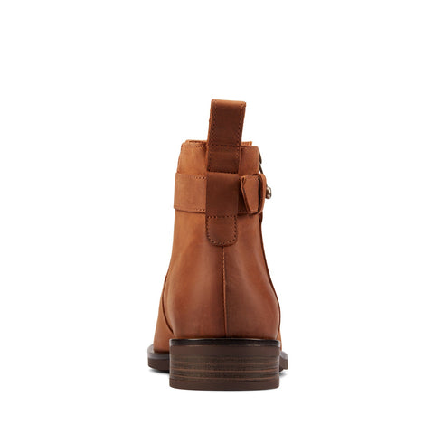Clarks Memi LO 26162239 Womens Brown Leather Zipper Ankle & Booties Boots
