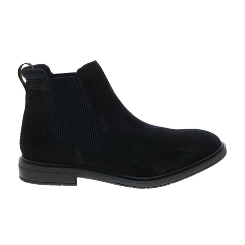 Clarks Clarkdale Hall 26162276 Mens Black Suede Slip On Chelsea Boots