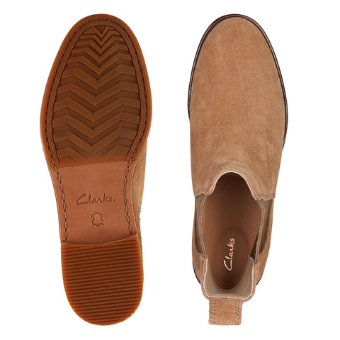 Clarks Clarkdale Arlo 26162643 WoWomens Brown Leather Slip On Chelsea Boots