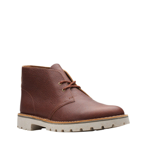 Clarks Overdale Mid 26162916 Mens Brown Leather Lace Up Chukkas Boots