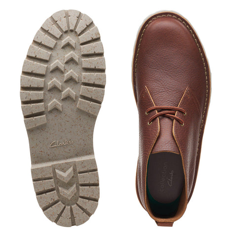 Clarks Overdale Mid 26162916 Mens Brown Leather Lace Up Chukkas Boots
