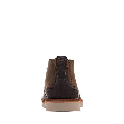 Clarks Foxwell Mid Chukka Boots For Men – Leather Lace-Up Style In Dark Sand - View #4