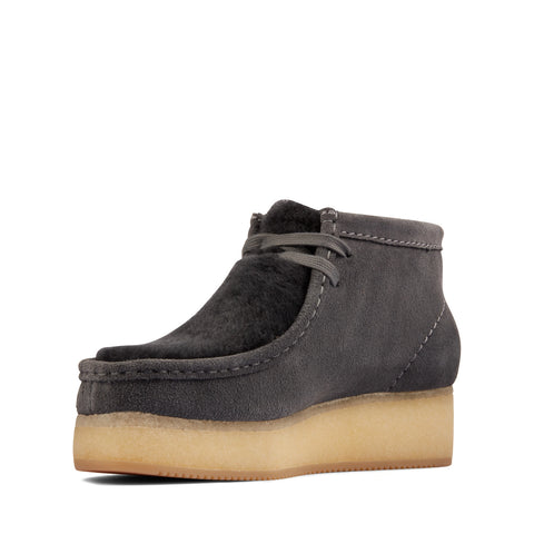 Clarks Wallabee Wedge 26163280 Womens Gray Suede Lace Up Chukkas Boots