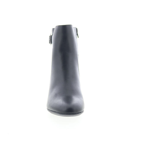 Clarks Linnae Up 26163767 Womens Black Leather Zipper Ankle & Booties Boots