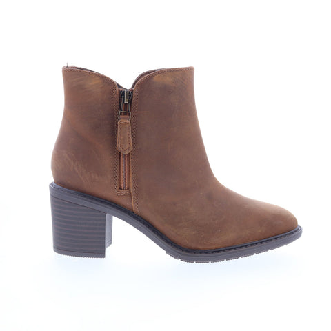 Clarks Scene Zip 26163768 Womens Brown Leather Zipper Ankle & Booties Boots