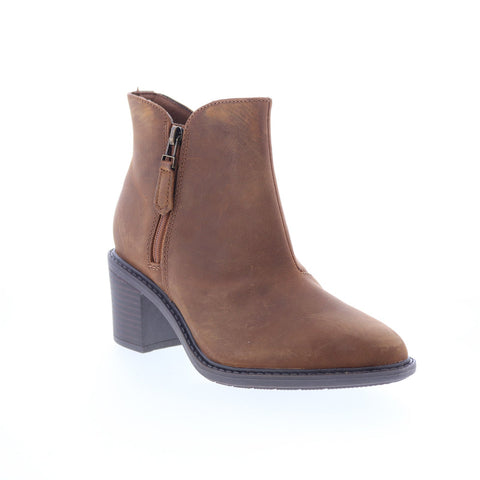 Clarks Scene Zip 26163768 Womens Brown Leather Zipper Ankle & Booties Boots