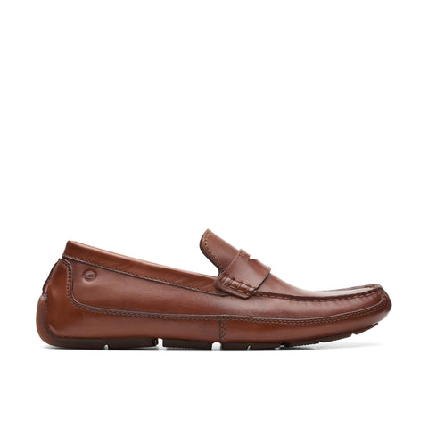 Clarks Markman Way 26163881 Mens Brown Wide Loafers & Slip Ons Penny Shoes