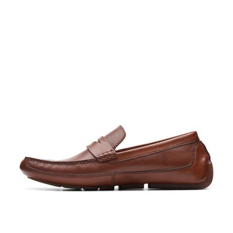 Clarks Markman Way 26163881 Mens Brown Wide Loafers & Slip Ons Penny Shoes