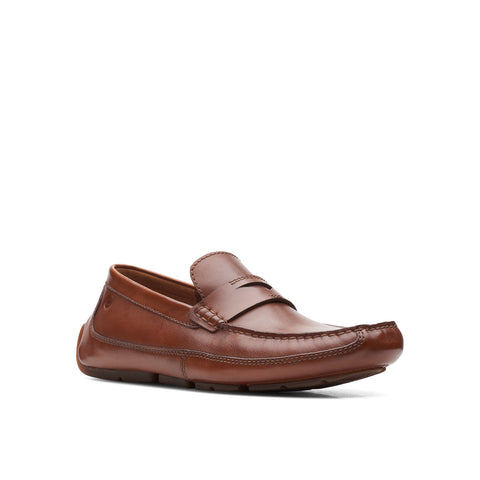 Clarks Markman Way 26163881 Mens Brown Wide Loafers & Slip Ons Penny Shoes