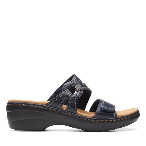 Clarks Merliah Coral 26164956 Womens Blue Leather Heeled Sandals Shoes