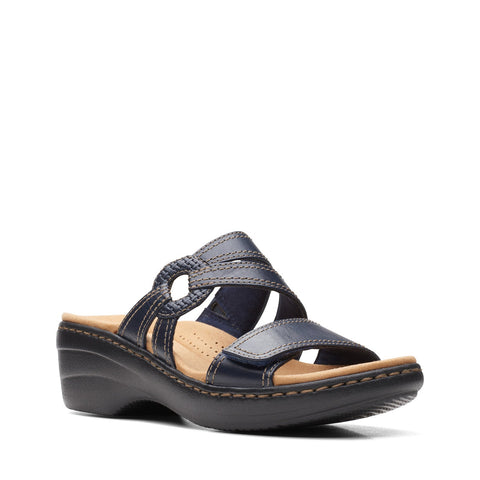 Clarks Merliah Coral 26164956 Womens Blue Leather Heeled Sandals Shoes