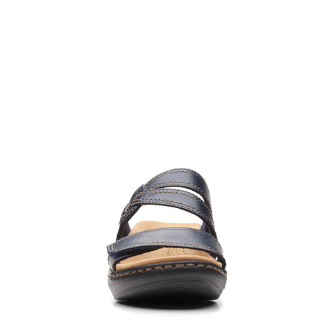 Clarks Merliah Coral 26164956 Womens Blue Leather Heeled Sandals Shoes